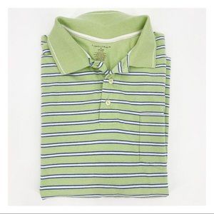 Saddlebred Polo Pullover with Pocket Green Stripe